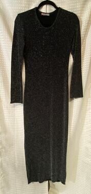 My Design Womens Maxi Black Shimmer Dress Size M (see below)
